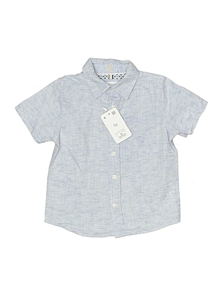 Pre-owned Denim & Flower By Ricky Singh Kids' Short Sleeve Button Down Shirt In Blue