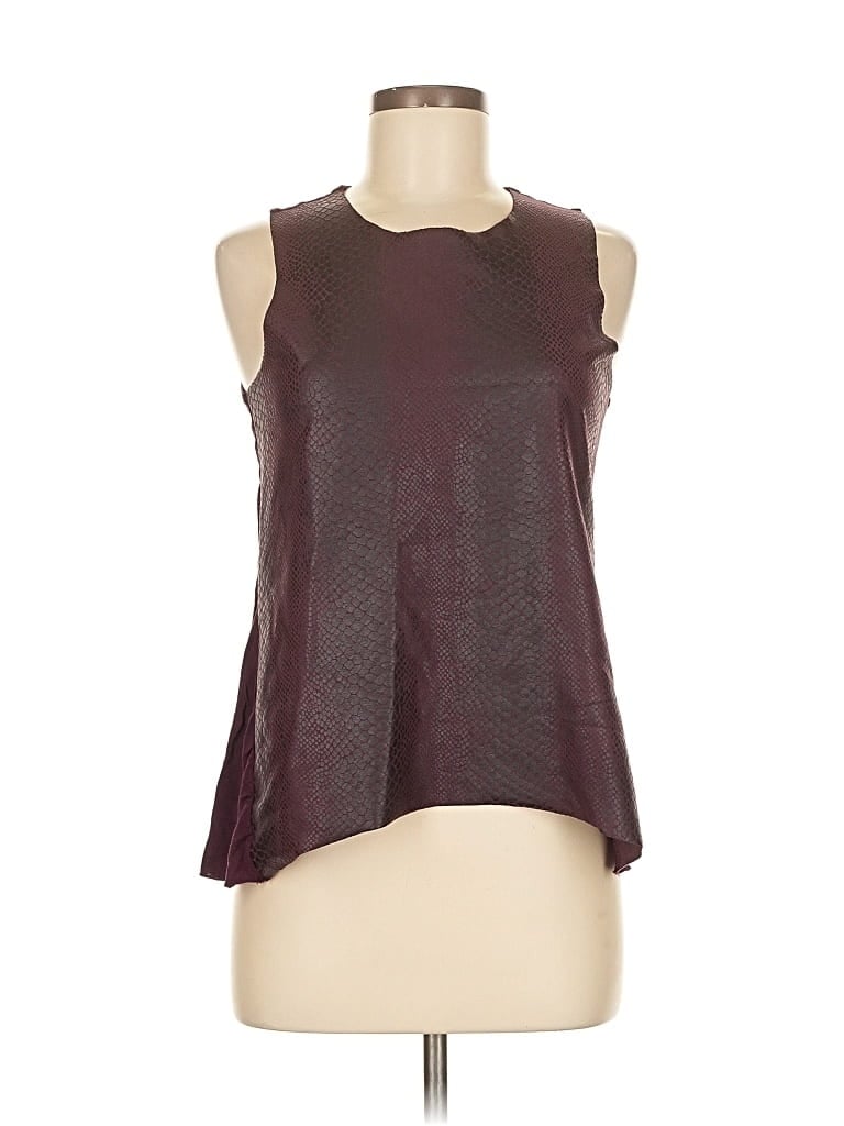 Pre-owned Olivaceous Sleeveless Blouse In Burgundy