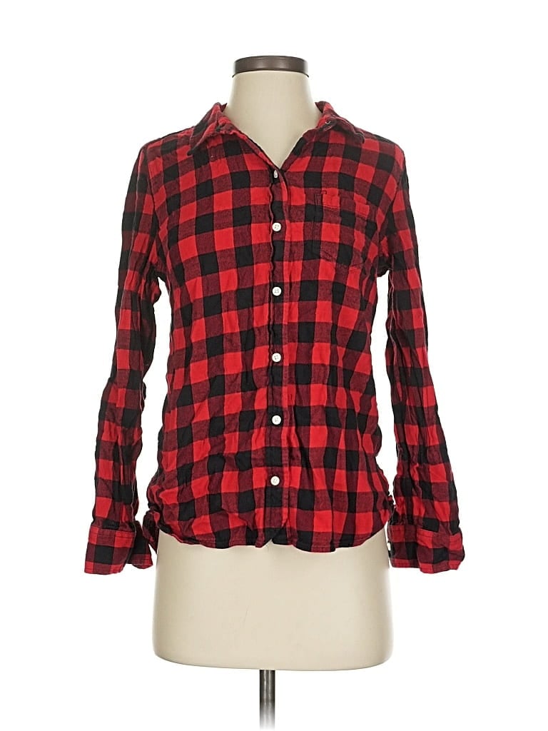 Pre-owned Gap Long Sleeve Button Down Shirt In Red
