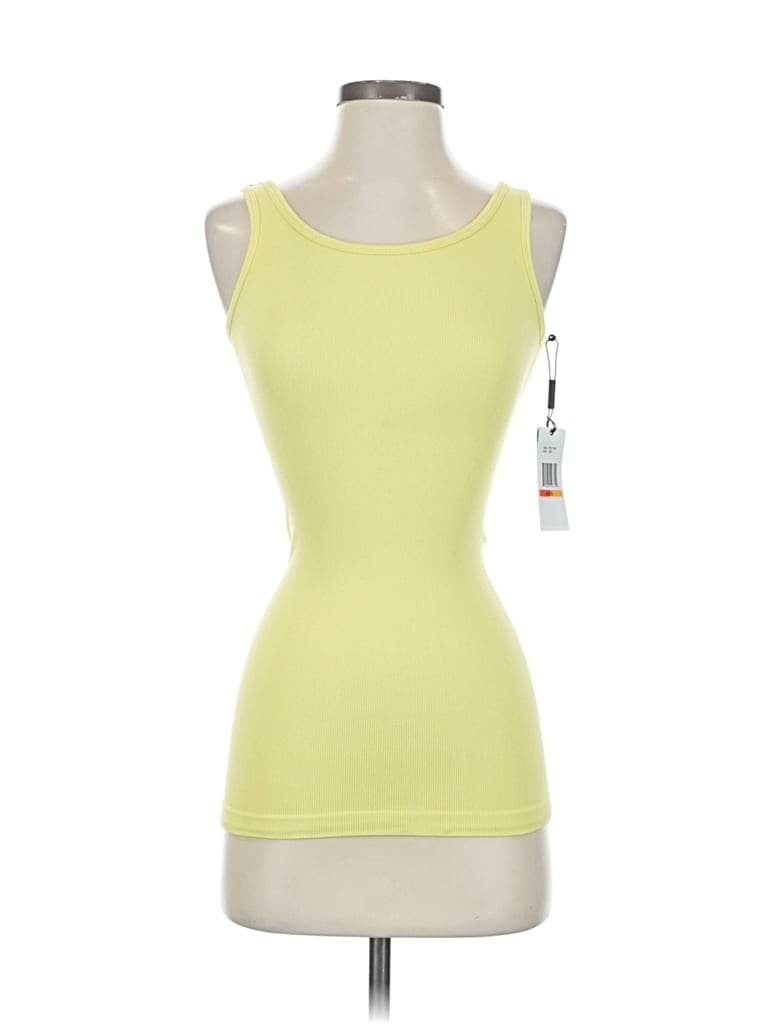 Calvin Klein Tank Top Yellow Strapless Neckline Tops In Yellow