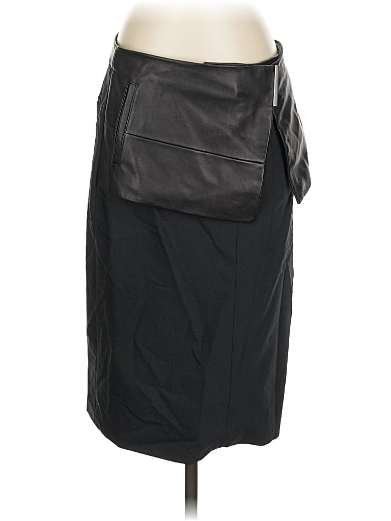 Pre-owned Tibi Faux Leather Skirt In Black
