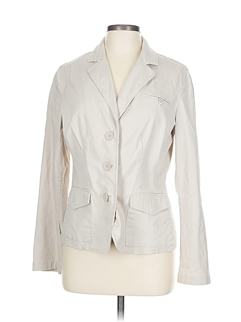 Pre-owned New York And Company Blazer Jacket In White