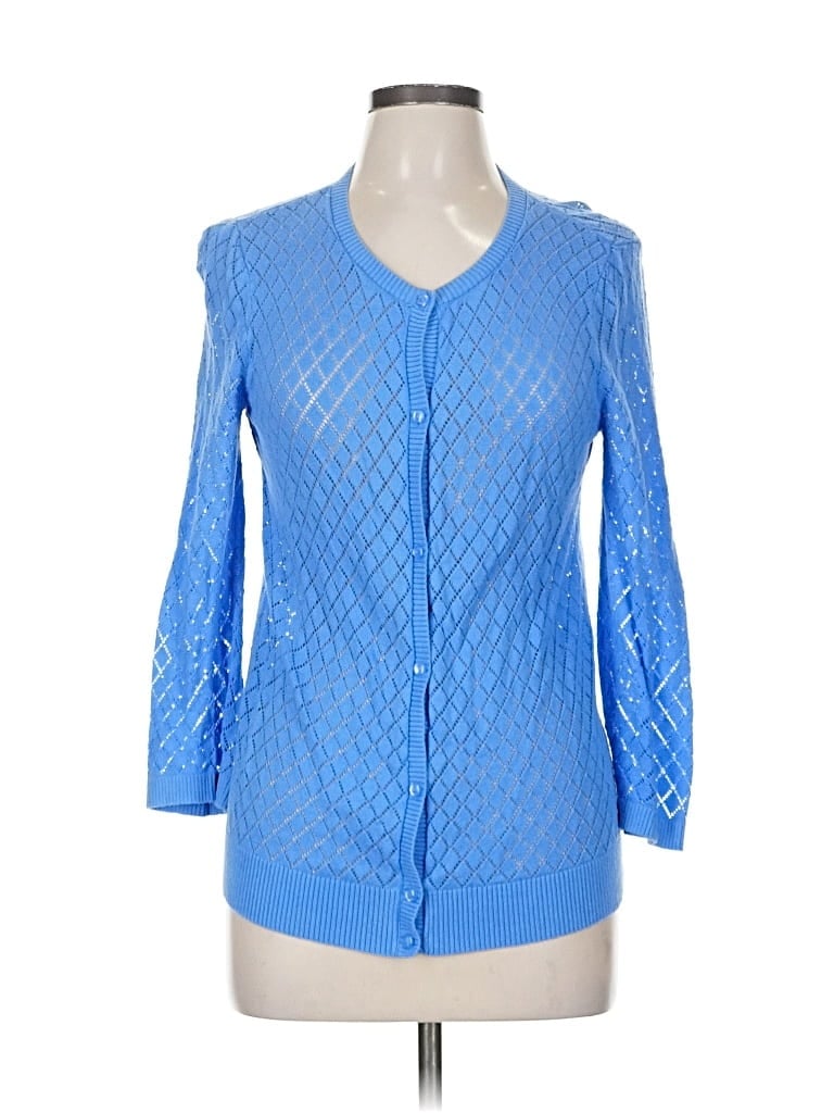 Pre-owned Ann Taylor Loft Outlet Long Sleeve Blouse In Blue