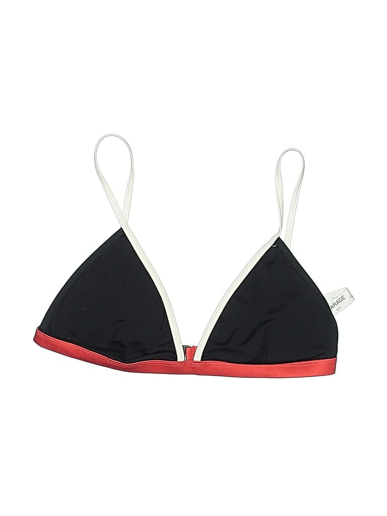 Pre-owned Garage Swimsuit Top Black Color Block Pattern Swimwear