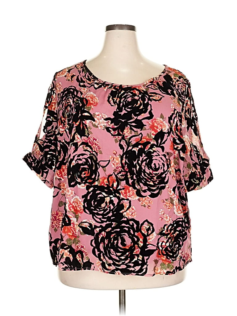 Pre-owned Retrology Short Sleeve Blouse In Pink