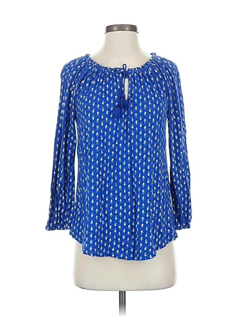 Click to view more detailed imagery on our partner's website Pre-owned Lucky Brand 3/4 Sleeve Blouse In Blue