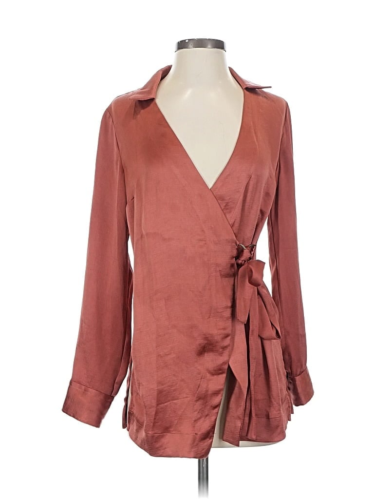 Pre-owned Moulinette Soeurs By Anthropologie 3/4 Sleeve Blouse In Brown