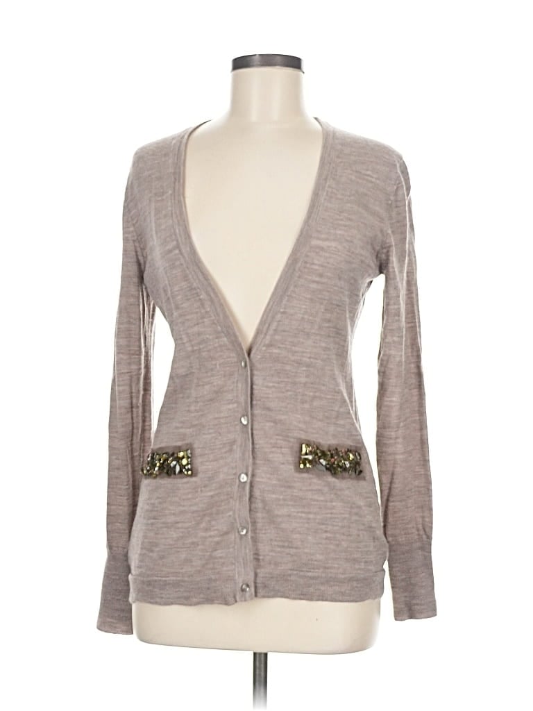 Pre-owned Ann Taylor Loft Cardigan Sweater In Gray