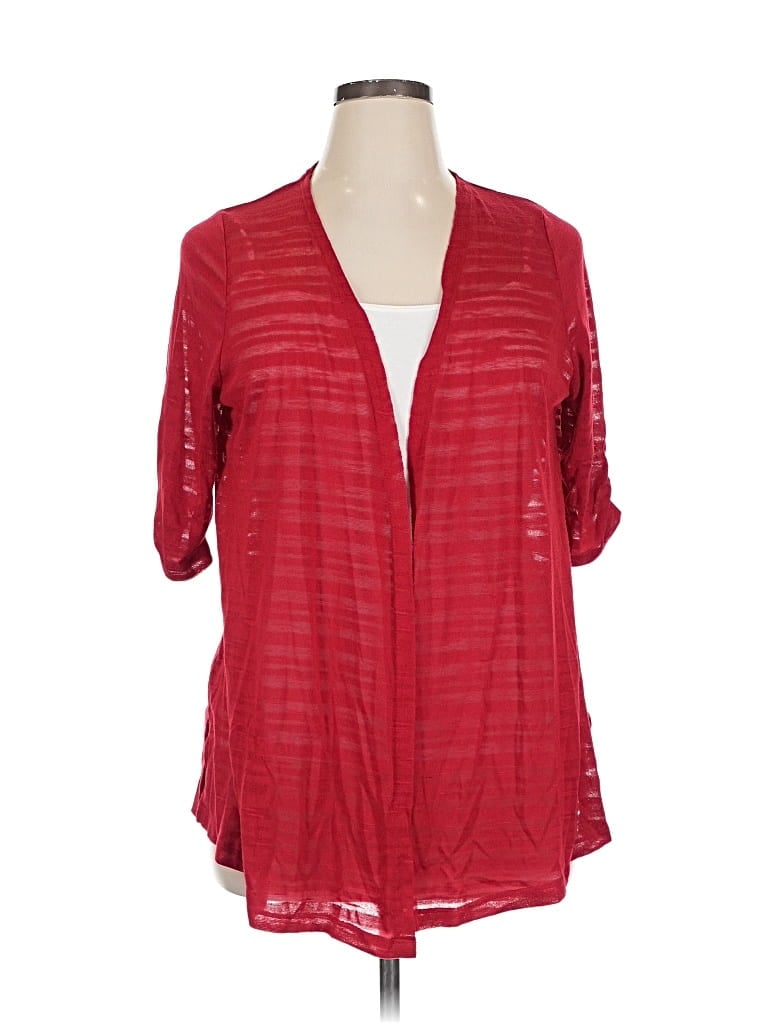 Pre-owned Catherines Cardigan Sweater In Red