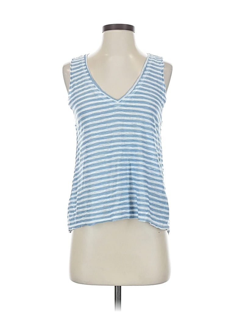 PROJECT SOCIAL T Pre-owned Tank Top Blue Plunge Neckline Tops