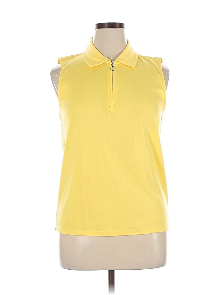 Click to view more detailed imagery on our partner's website Pre-owned Rafaella Sleeveless Blouse In Yellow