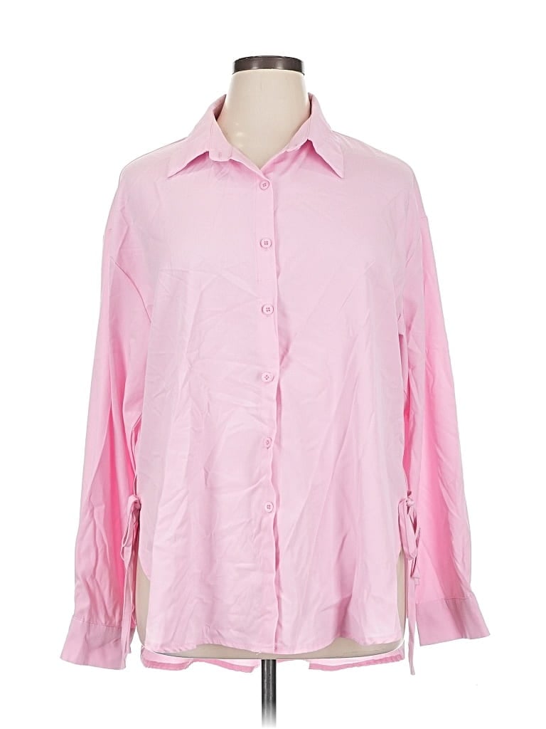 Pre-owned Unbranded Long Sleeve Button Down Shirt In Pink