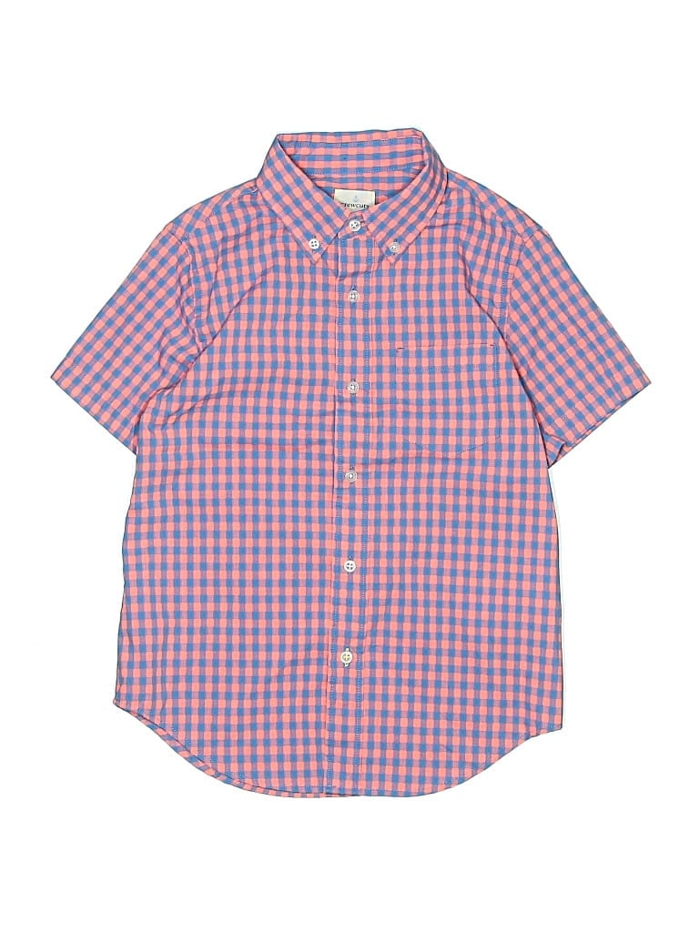 Pre-owned Crewcuts Kids' Short Sleeve Button Down Shirt In Orange