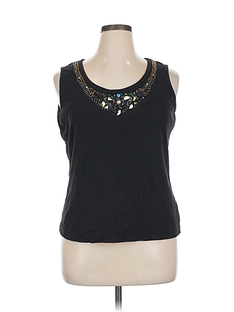 Pre-owned White Stag Sleeveless Top Black Scoop Neck Tops
