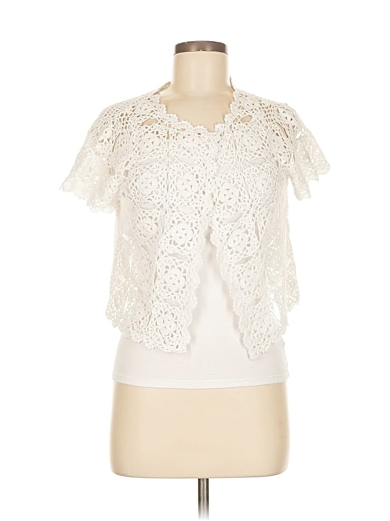 Pre-owned Spense Cardigan Sweater In White