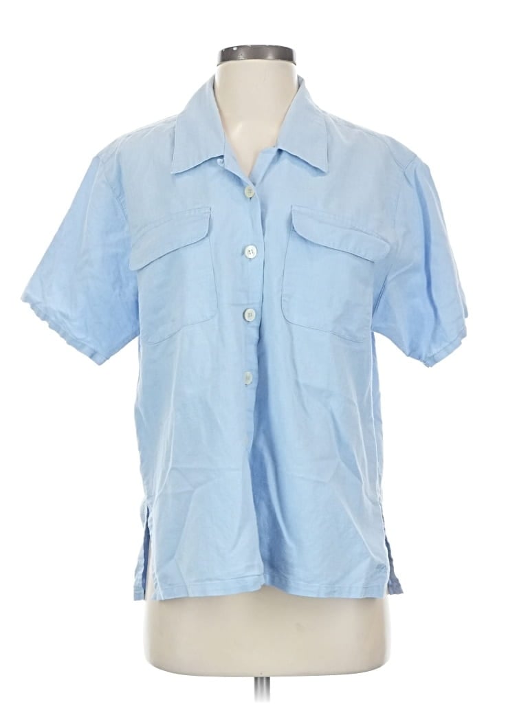 Pre-owned Esprit Short Sleeve Button Down Shirt In Blue