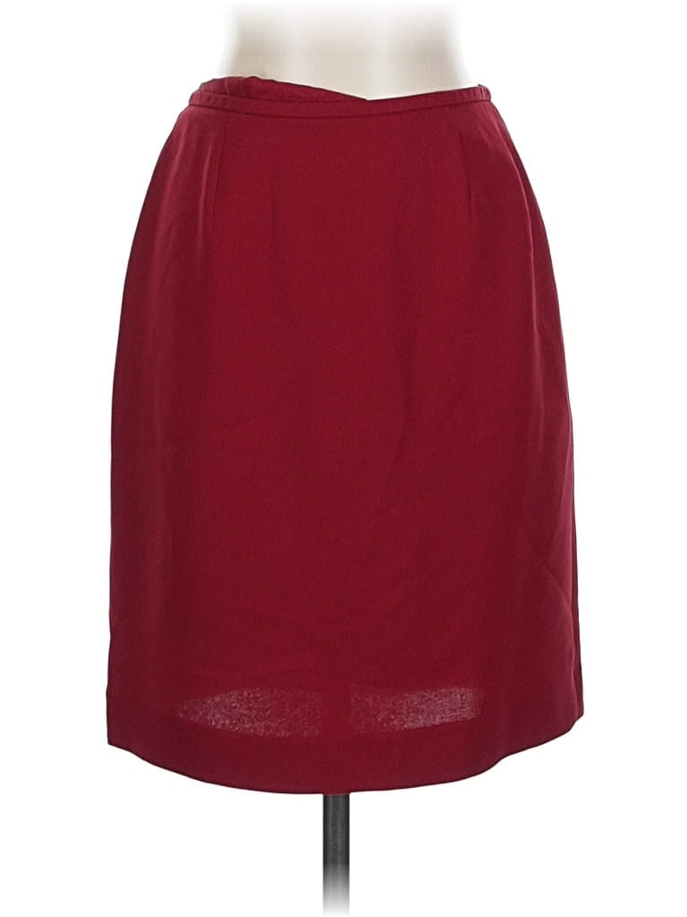 Pre-owned Petite Sophisticate Formal Skirt In Burgundy