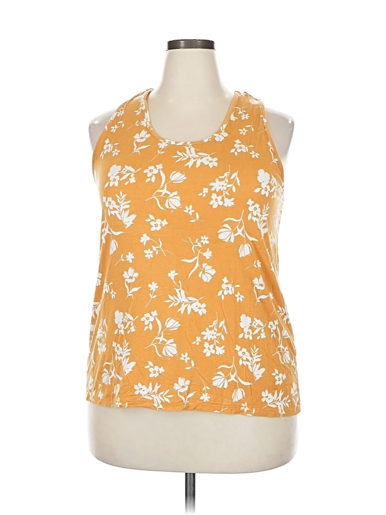Click to view more detailed imagery on our partner's website Pre-owned Market & Spruce Tank Top Orange Halter Neckline Tops