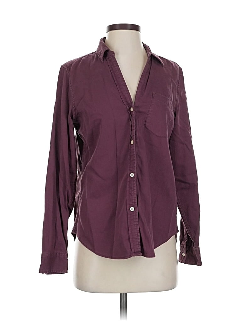 Pre-owned Gap Long Sleeve Button Down Shirt In Burgundy