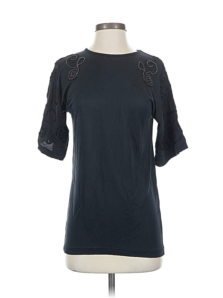 Pre-owned Christina Short Sleeve Top Black Keyhole Neckline Tops