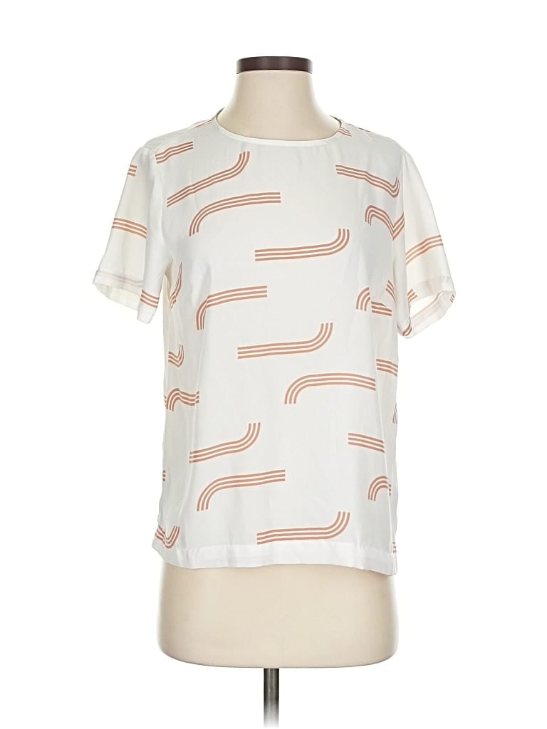 Pre-owned A New Day Short Sleeve Blouse In White