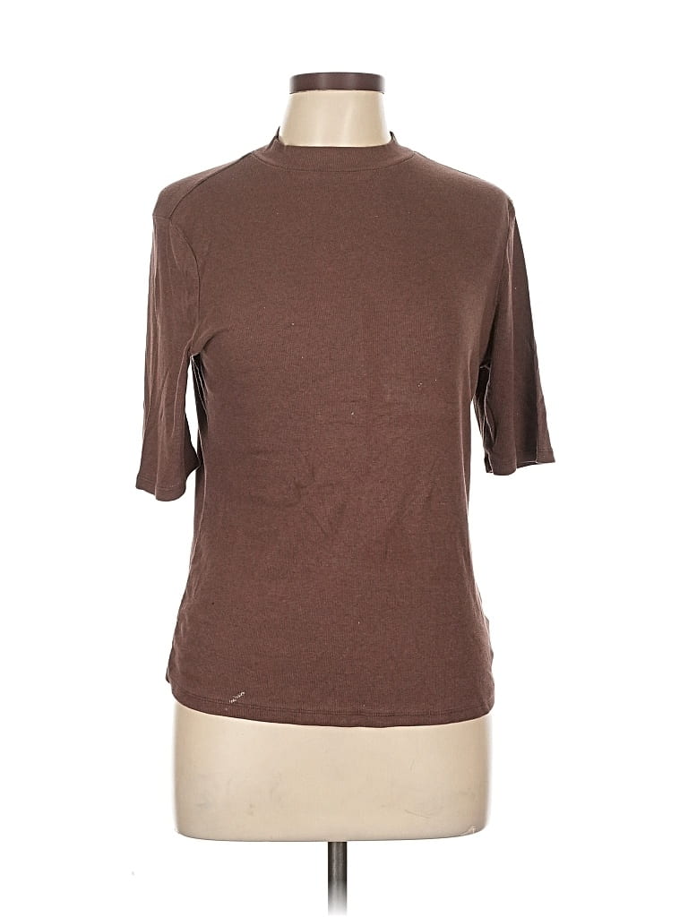 Pre-owned A New Day Short Sleeve Turtleneck In Brown
