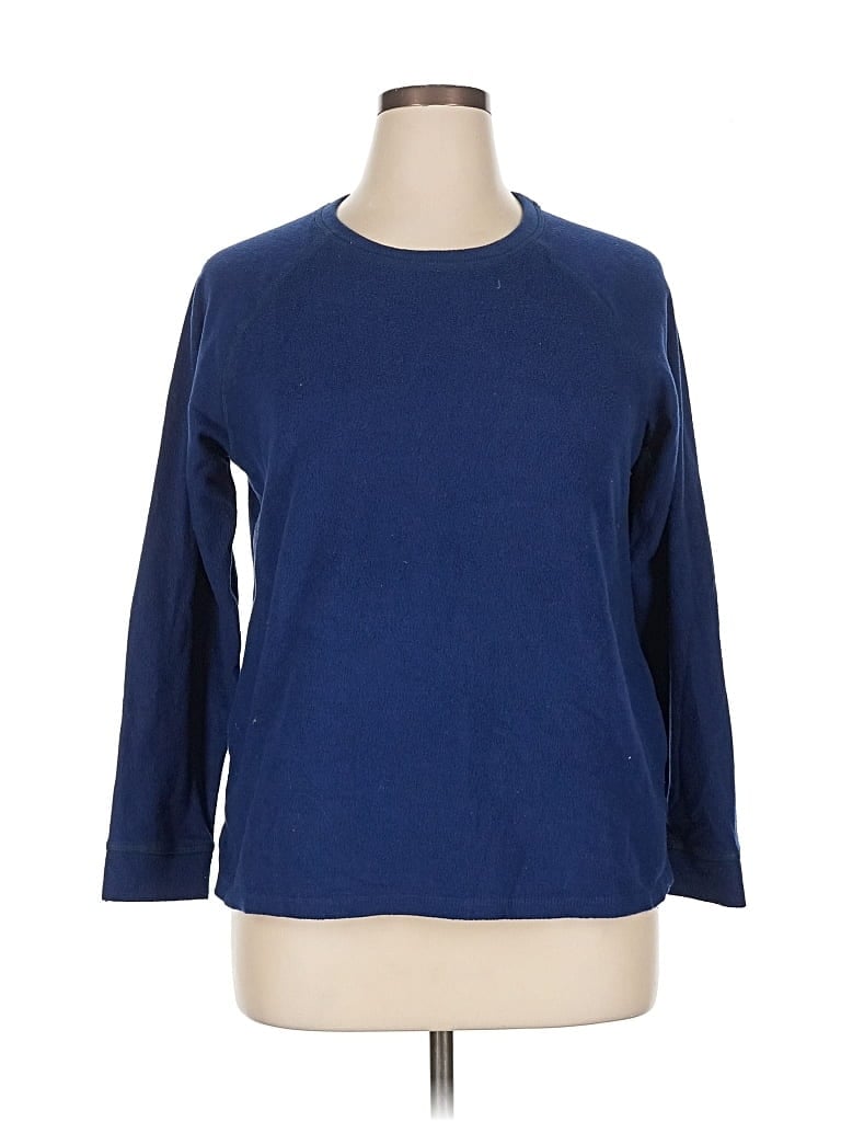 Pre-owned Cuddl Duds 3/4 Sleeve T-shirt In Blue