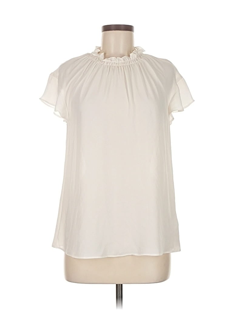 Pre-owned Express Short Sleeve Blouse In White