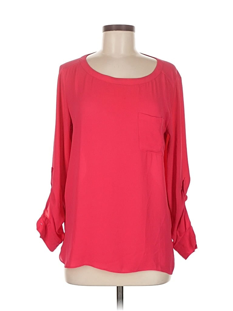 Pre-owned Ann Taylor Loft 3/4 Sleeve Blouse In Red