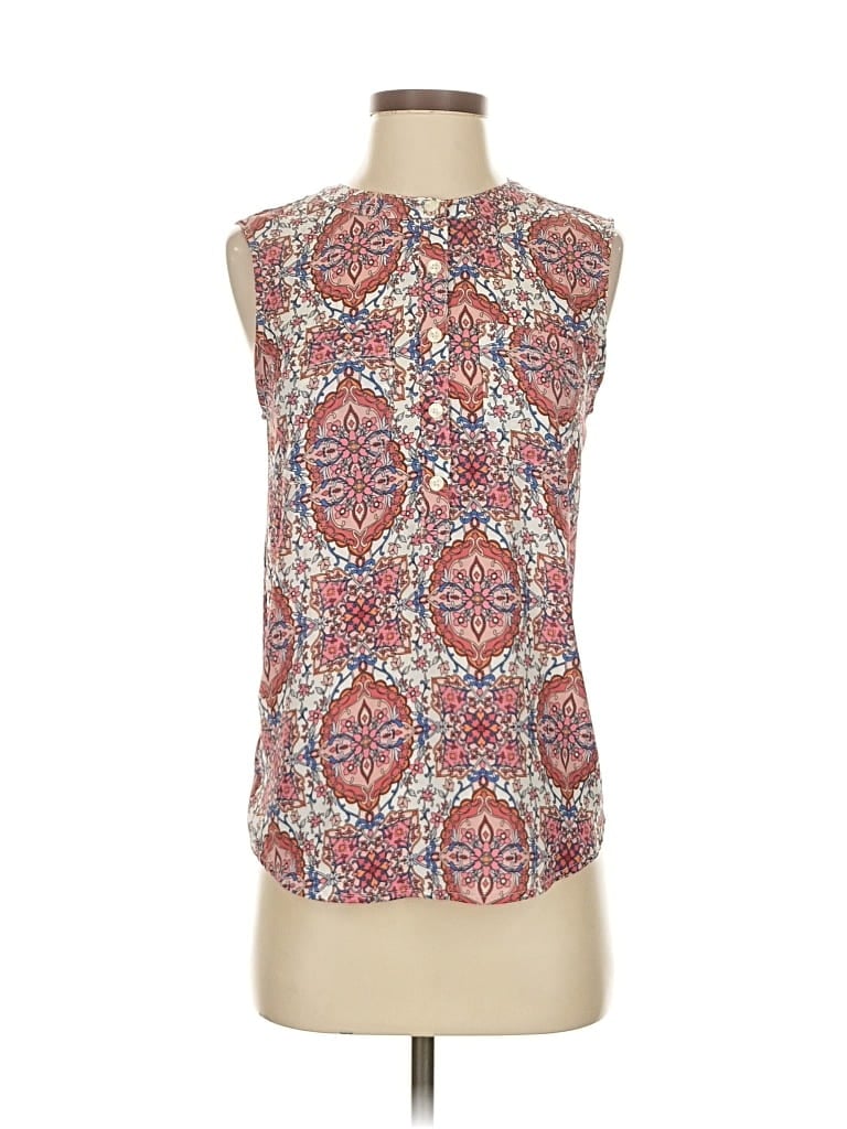 Pre-owned Ann Taylor Loft Sleeveless Blouse In Red