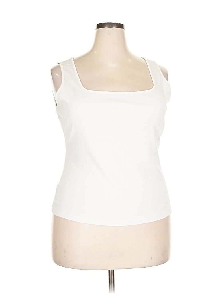 Pre-owned Shein Curve Tank Top Ivory Strapless Neckline Tops In White
