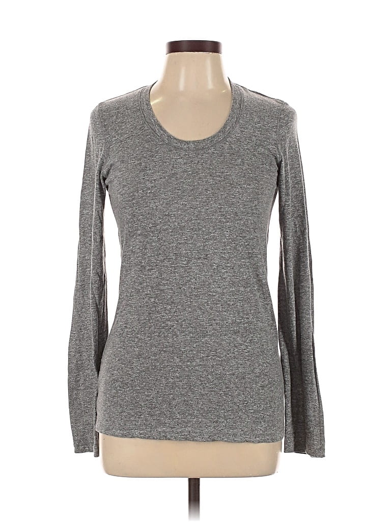 Pre-owned Monrow Long Sleeve T-shirt In Gray