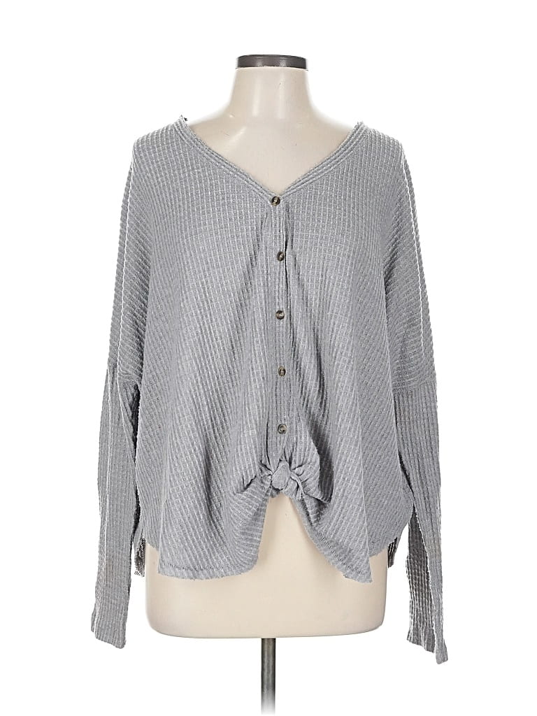 Pre-owned Out From Under Long Sleeve Blouse In Gray