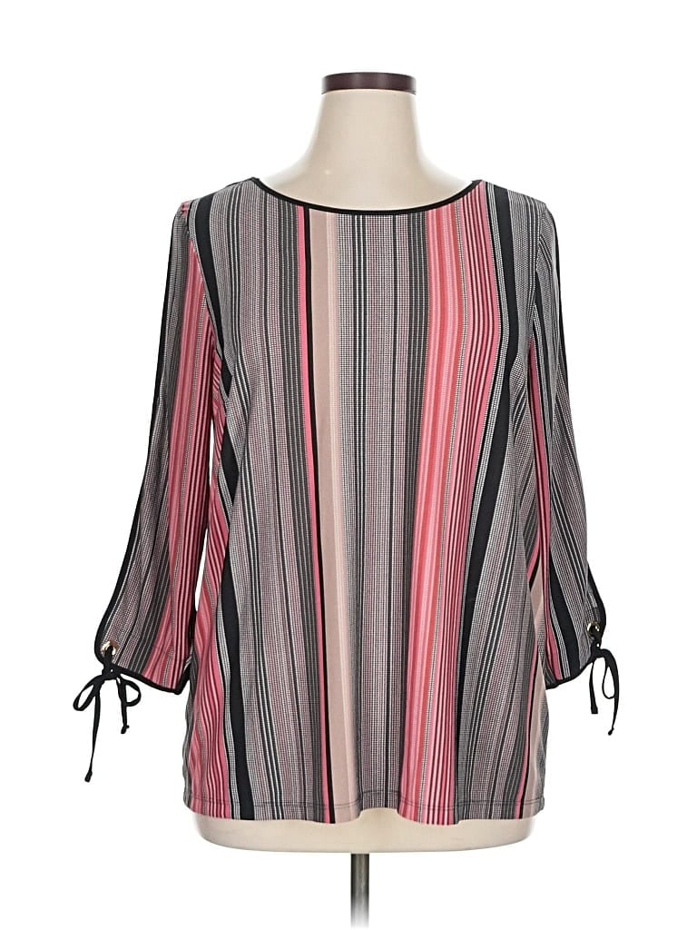 Pre-owned Roz & Ali 3/4 Sleeve T-shirt In Gray