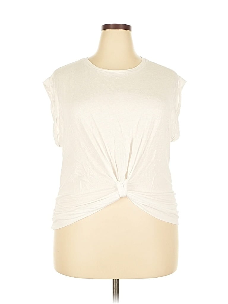 Pre-owned Ann Taylor Loft Sleeveless T-shirt In White