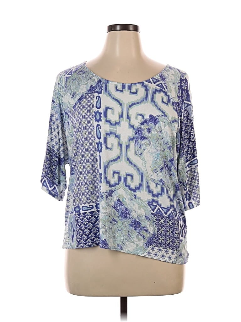 Click to view more detailed imagery on our partner's website Pre-owned Chico's 3/4 Sleeve Blouse In Blue
