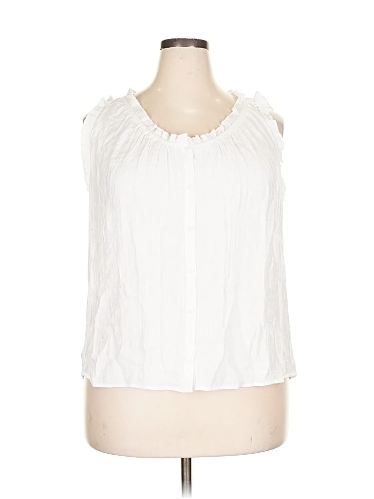 Pre-owned Wonderly Sleeveless Blouse In White