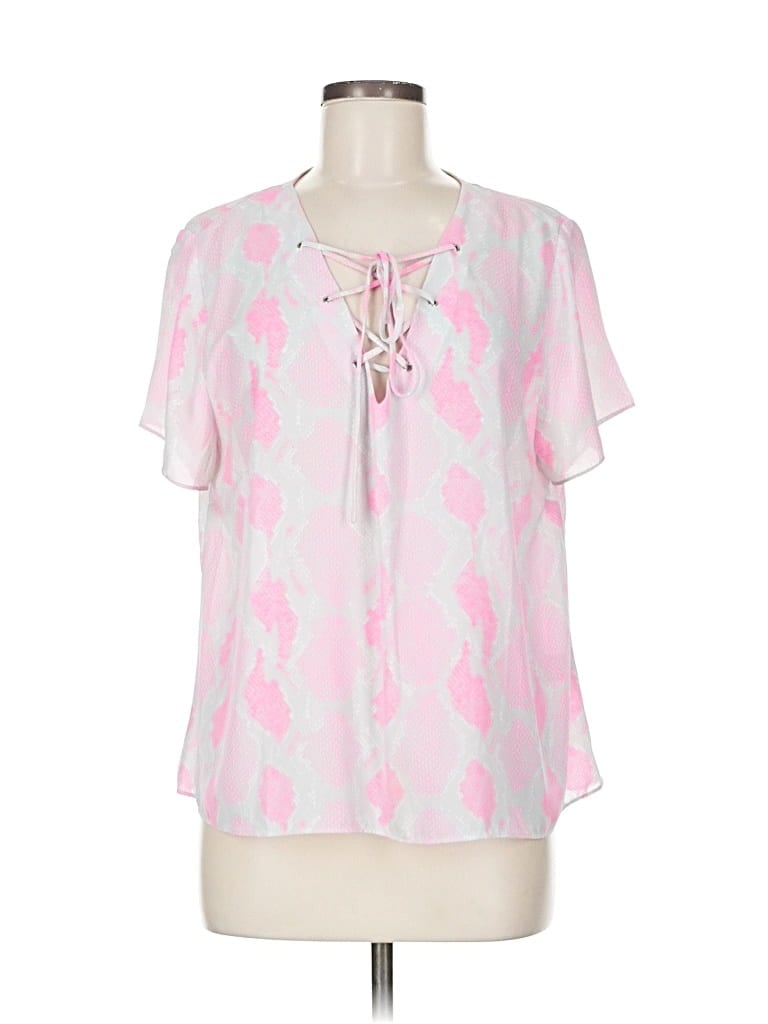 Pre-owned Buddy Love Short Sleeve Blouse In Pink