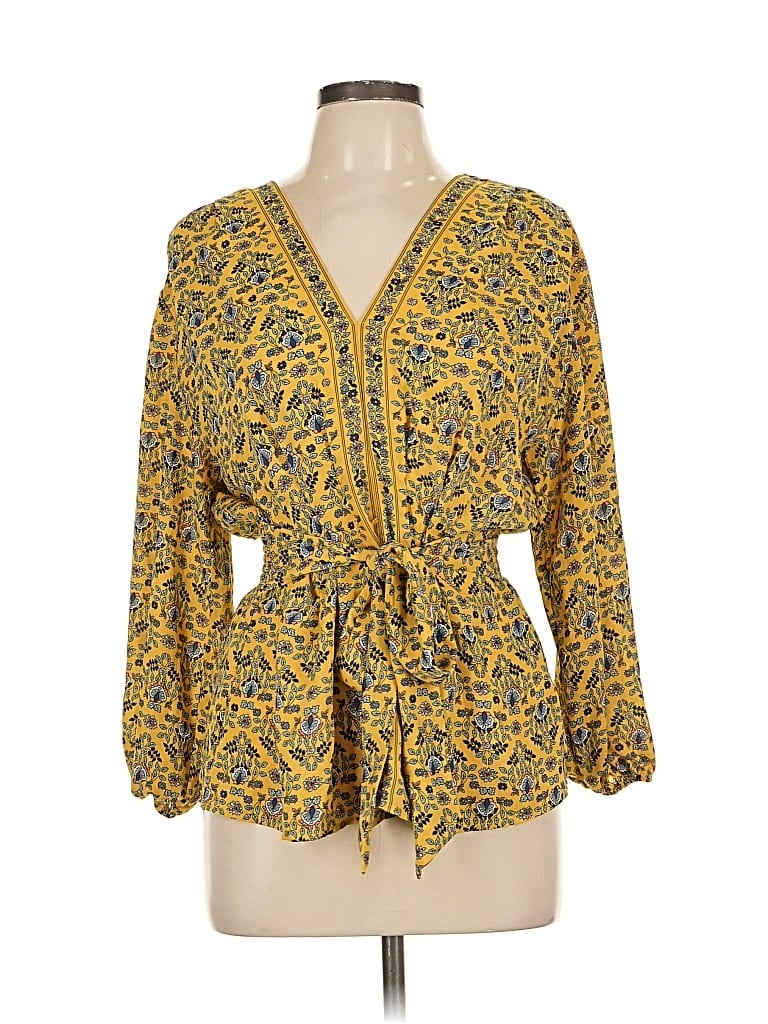 Pre-owned Max Studio 3/4 Sleeve Blouse In Yellow