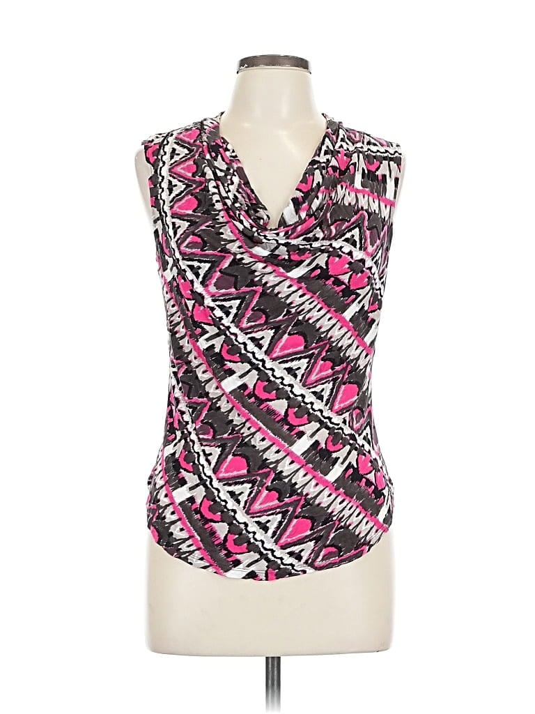 Pre-owned Inc International Concepts Tank Top Pink Plunge Neckline Tops