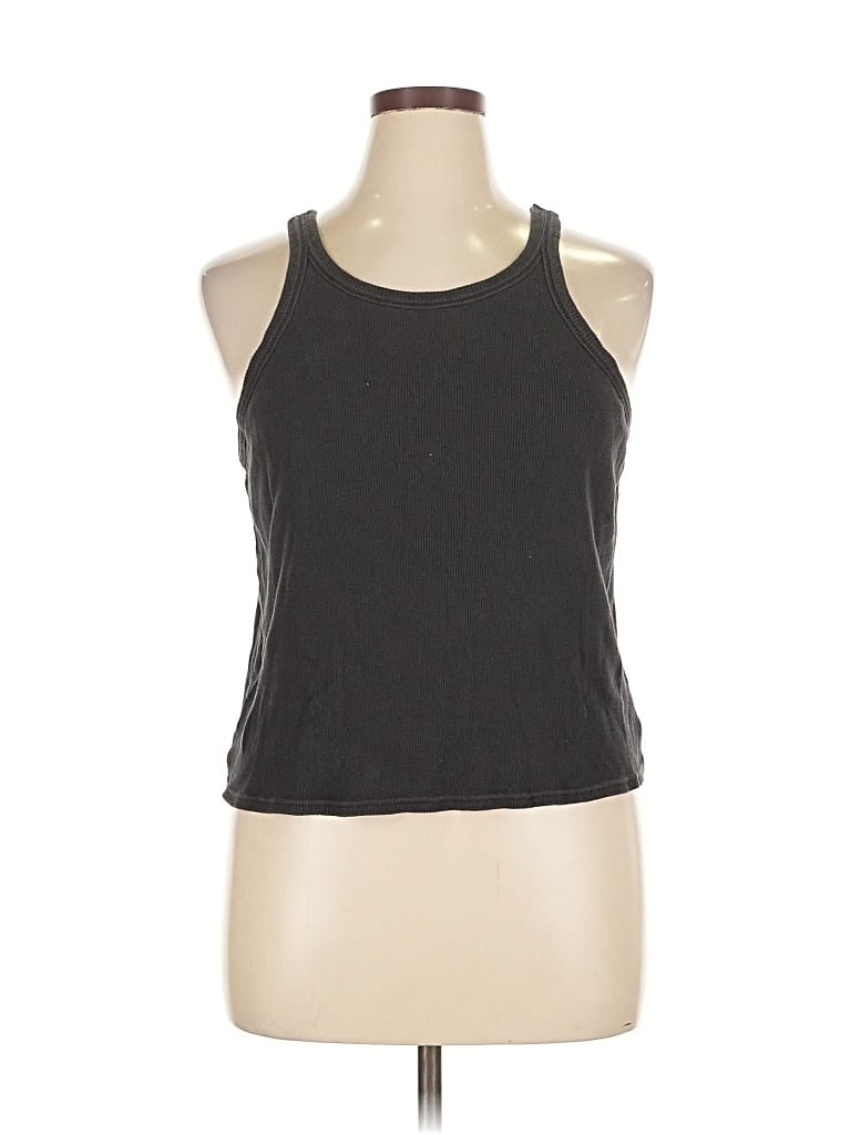 Click to view more detailed imagery on our partner's website Pre-owned Hanes Tank Top Black Halter Neckline Tops