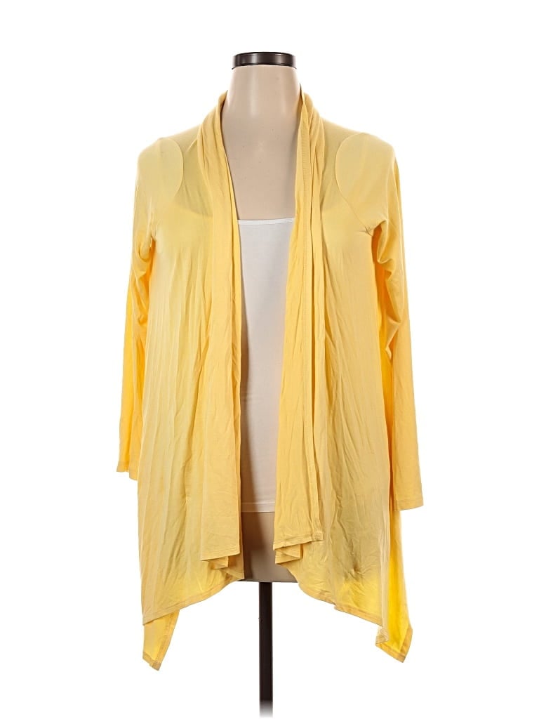 CABLE & GAUGE Pre-owned Cardigan Sweater In Yellow