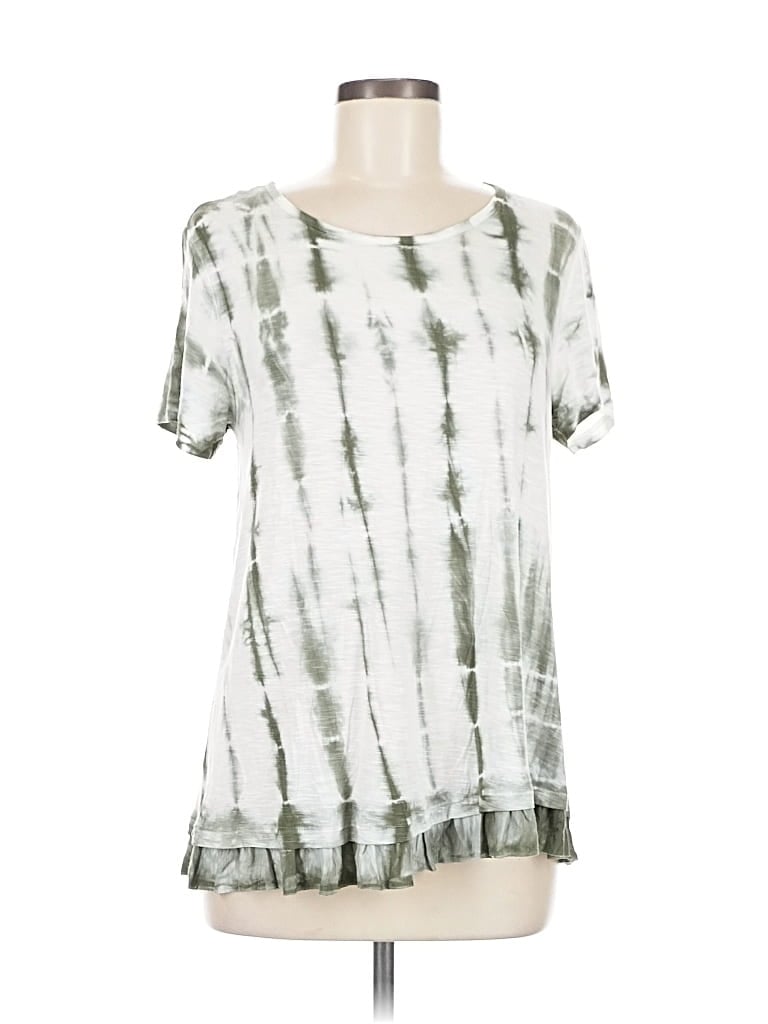 Pre-owned Style & Co Short Sleeve Top Green Scoop Neck Tops