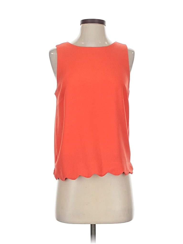 Pre-owned Monteau Sleeveless Top Orange Boatneck Tops