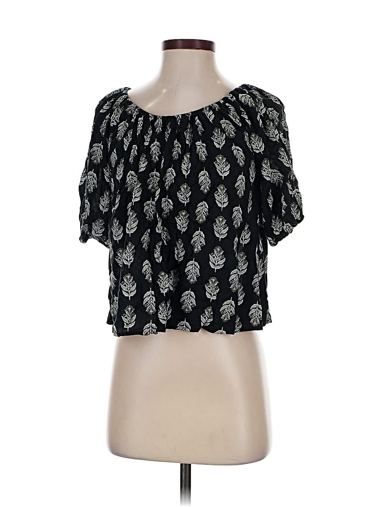 Pre-owned Old Navy Short Sleeve Blouse In Black