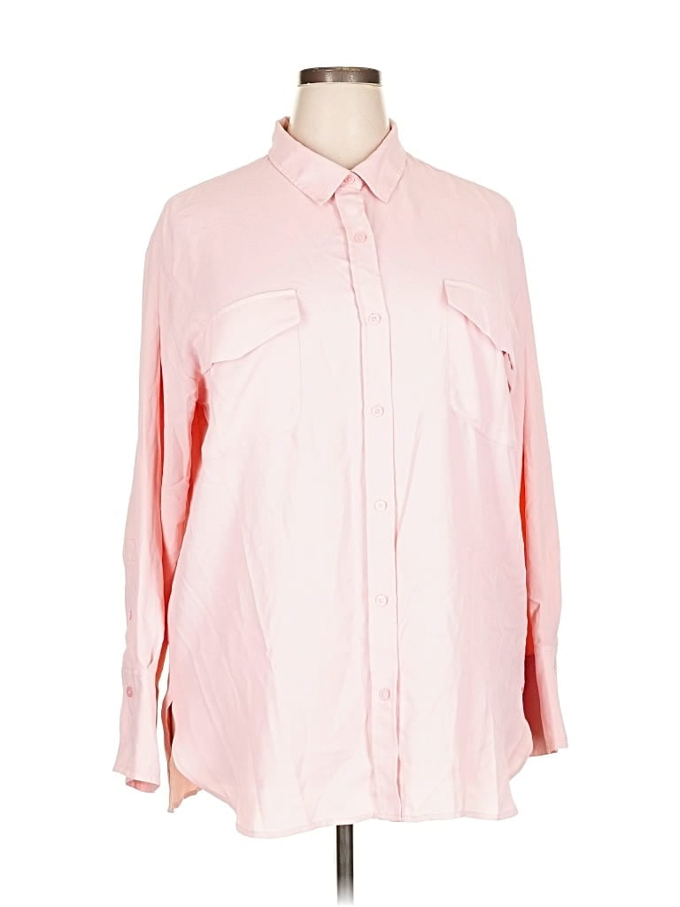 Pre-owned Ann Taylor Loft Long Sleeve Blouse In Pink