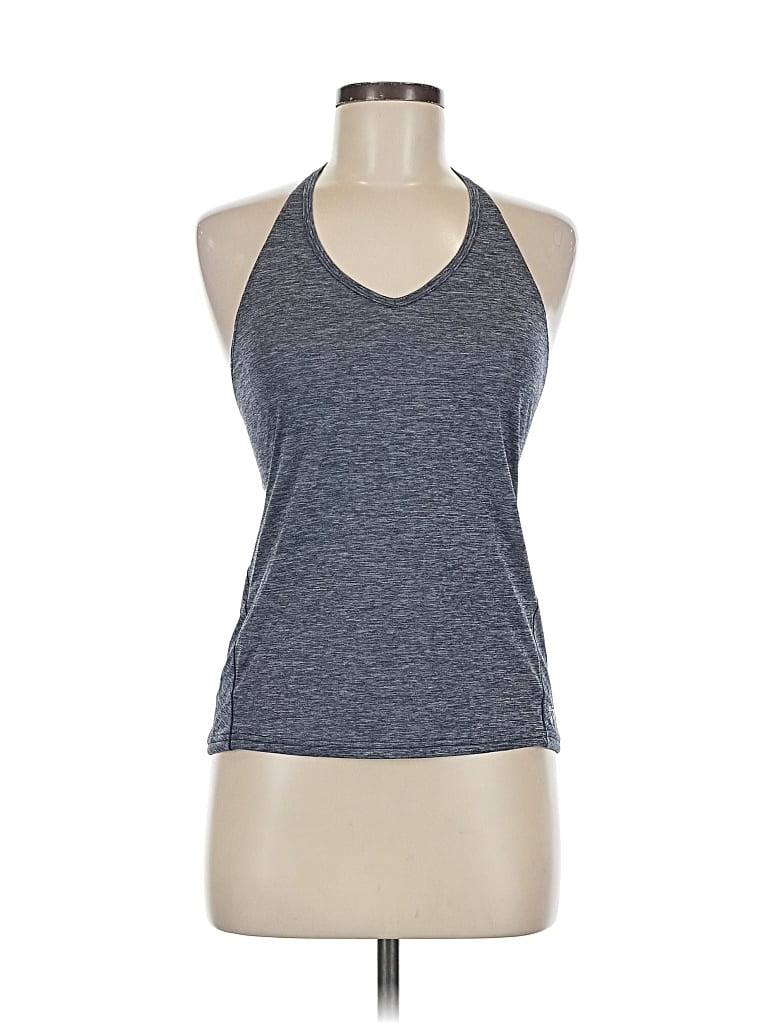 Click to view more detailed imagery on our partner's website Pre-owned New Balance Tank Top Gray Solid Pattern Halter Neckline Tops