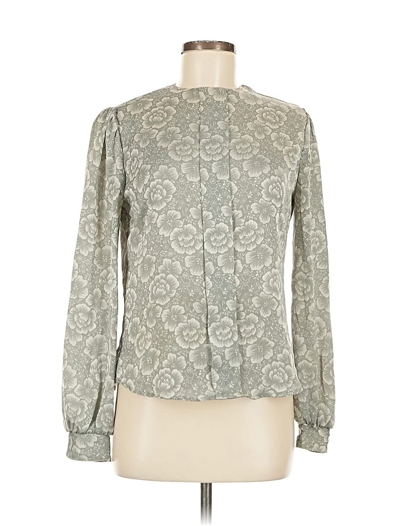 Pre-owned Assorted Brands Long Sleeve Blouse In Gray
