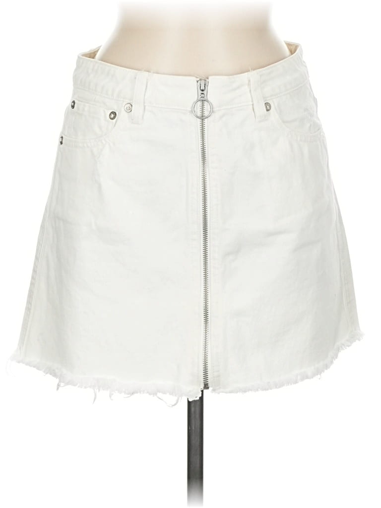 Pre-owned We The Free Denim Skirt In White