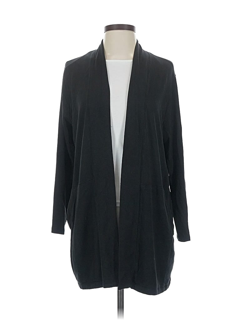 Pre-owned Eileen Fisher Cardigan Sweater In Black